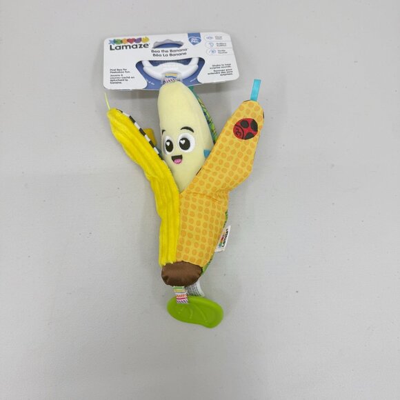 Lamaze Bea the Banana Clip Baby Crinkle Chew Ribbon Pattern Toy 0-24 Month NEW - Picture 1 of 5